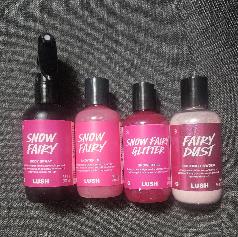 Lush Snow Fairy Assorted: Body Spray, Shower Gel, Glitter Shower Gel, Fairy Dust